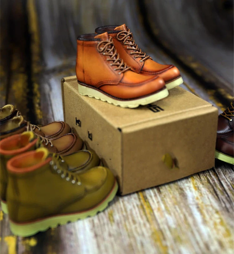 Модель мужской локомотивной обуви SK005 в стиле ретро с высоким верхом модель