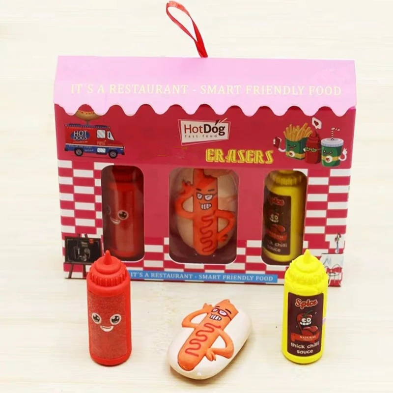 Новый резиновый ластик для хот догов школьные принадлежности фаст фуда