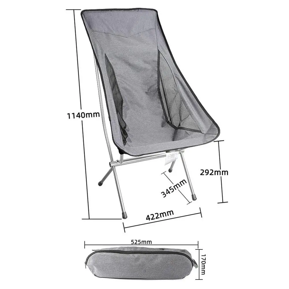 

Camping Chair Heightening Aluminum Alloy Outdoor Camping Portable Folding Chair Fishing Barbecue Breathable Moon Chair