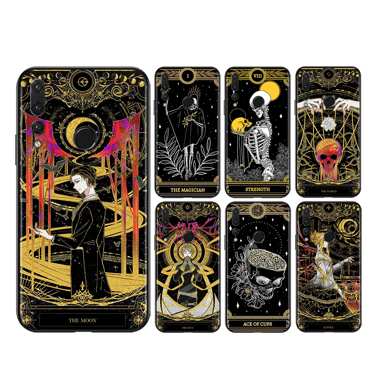 

High quality Tarot art Soft Silicone For Honor View 20 10X 10i 10 X10 9N 9X 9C 9A 9S 9 V9 Lite Pro 5G Black Phone Case