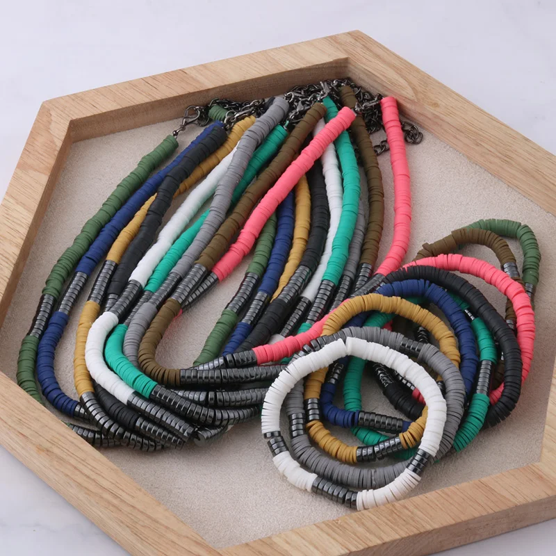 Браслет женский из гематита с бусинами нержавеющей стали | Украшения и