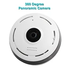 Мини-камера видеонаблюдения рыбий глаз, широкоугольная Беспроводная 360 P VR-камера с поддержкой Wi-Fi, панорамным IP-экраном, подходит для использования в помещении и на улице, 1080