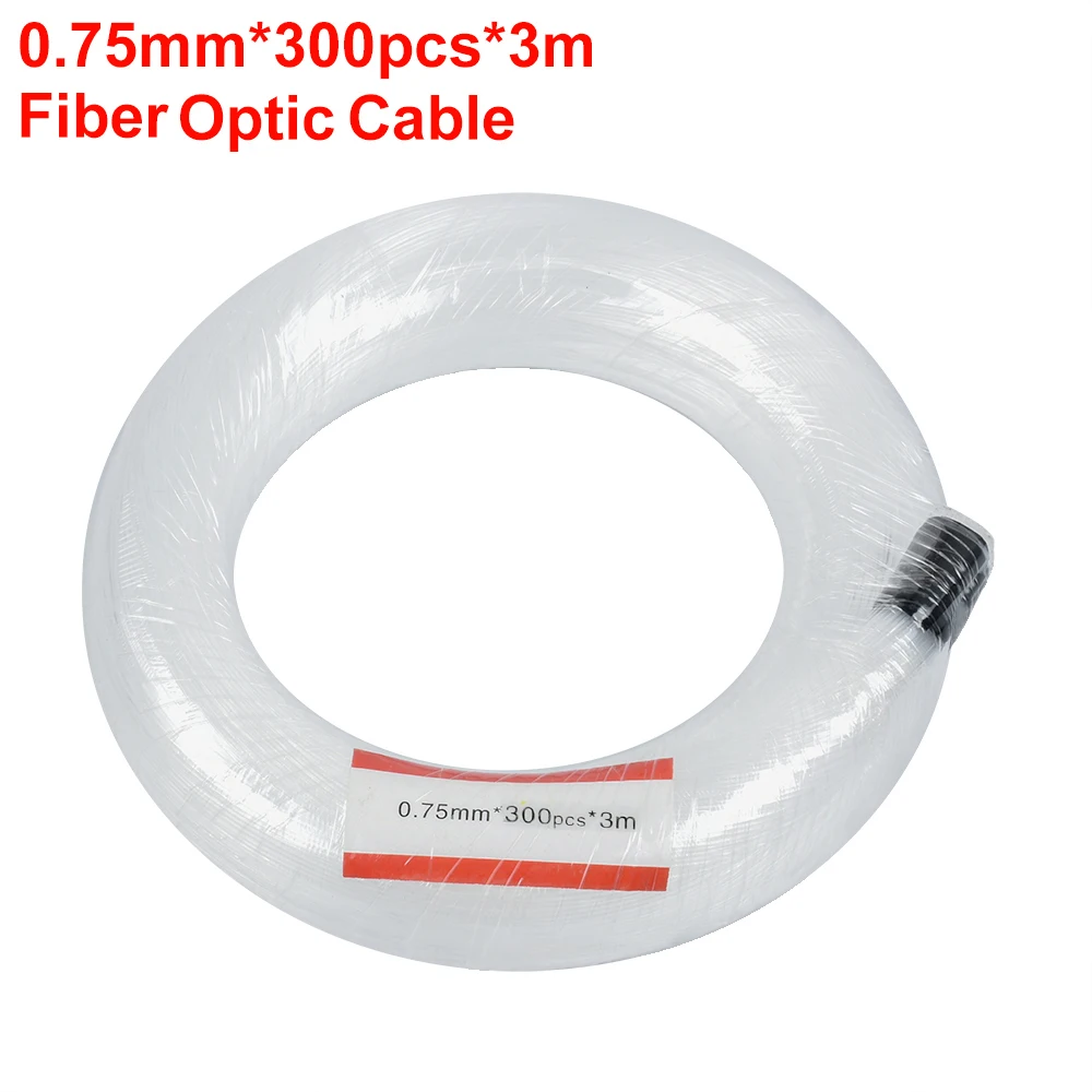 

0,75 мм * 300 шт. * 3 м ПММА Пластиковый волоконно-оптический кабель, светясветодиодный яся светодиодная подсветка «сделай сам» для украшения светодиодный лка светодиодной звезды
