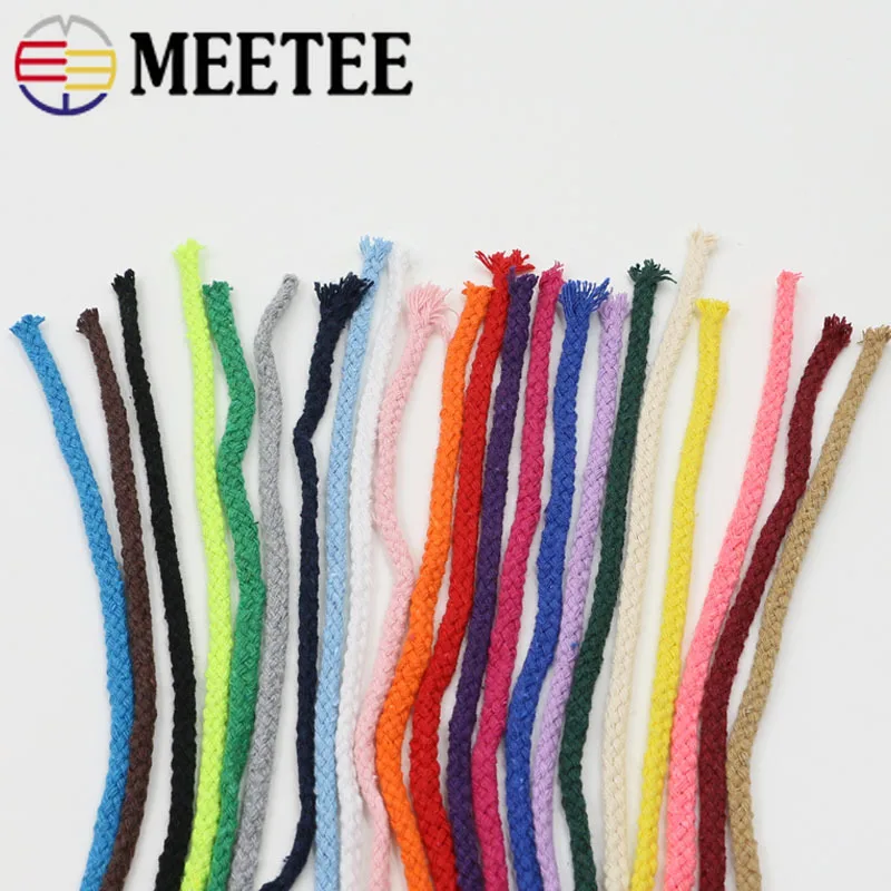 

80Meters 7mm 8 shares Round 100% Cotton Cord Decorative Rope Twisted Cotton Rope Braided Drawstring Ropes DIY Home Textile Craft