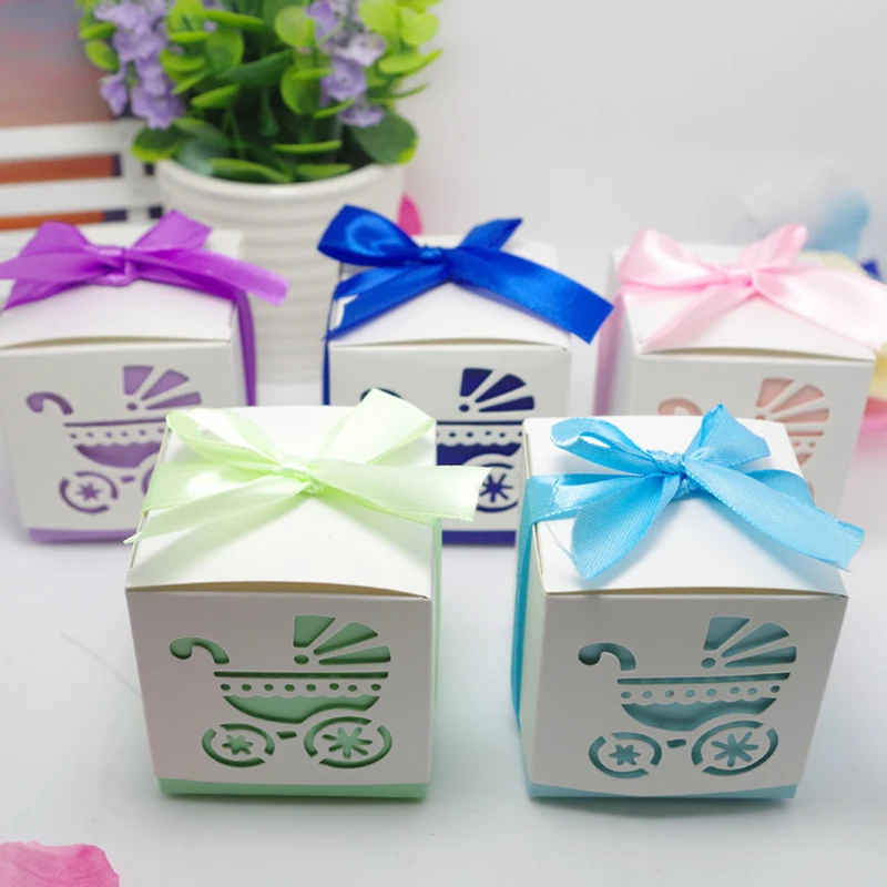 50 шт./лот коробка для конфет с отверстиями подарочные коробки детской коляски