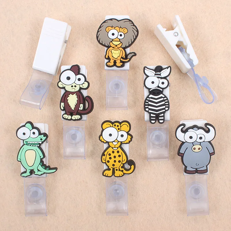 Пластиковый держатель значка в виде милой обезьяны и леса катушка для