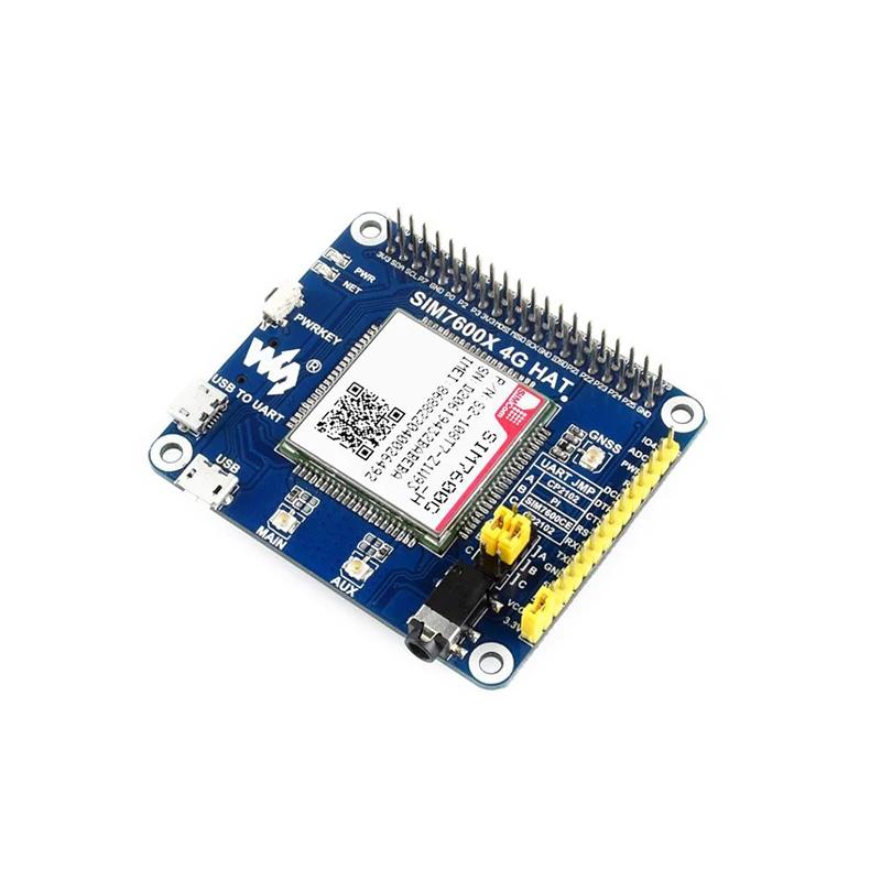 BlueRaven 4G/3G/2G/GSM/GPRS/GNSS шляпа для Raspberry Pi на основе SIM7600G-H LTE CAT4 глобальная версия |