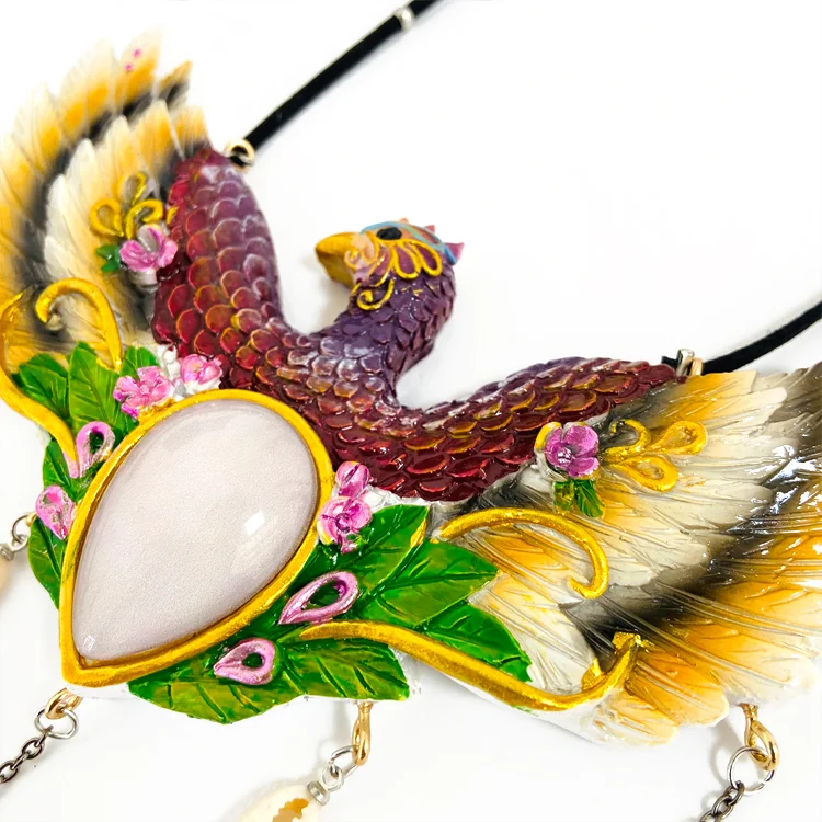 Цветной подвеска в виде павлина и феникса из смолы декоративное украшение на