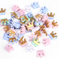 chenkai 100pcs bpa free silicone mini crown teether beads silicone dentition teething bead food grade diy baby jewelry toy gift