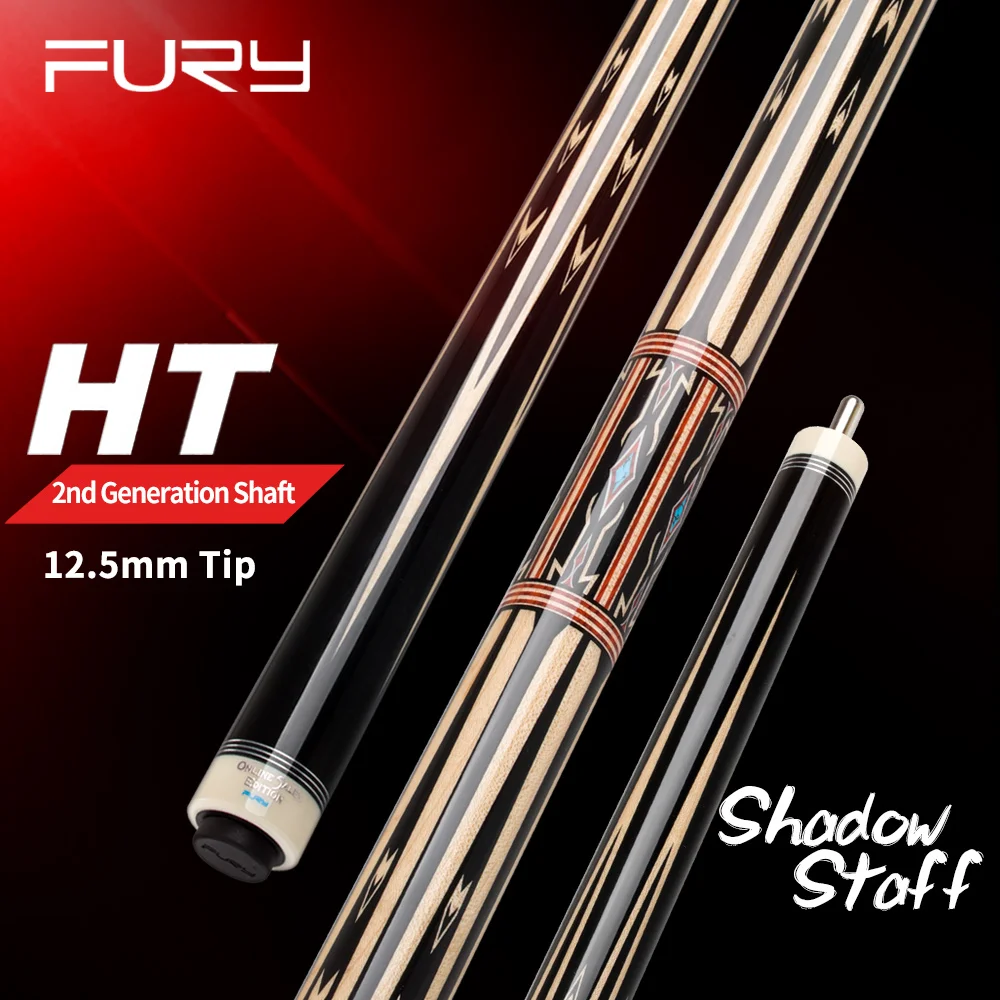 FURY DC Billiard Cue 12 75 мм Tiger Red Thread Tip 19 20 унций гладкая рукоятка H 2 эволюционный вал пул XTC