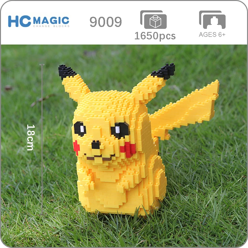 HC 9009 пика желтая мышь Карманный Монстр 3D модель 1650 шт. DIY Мини Алмазные блоки