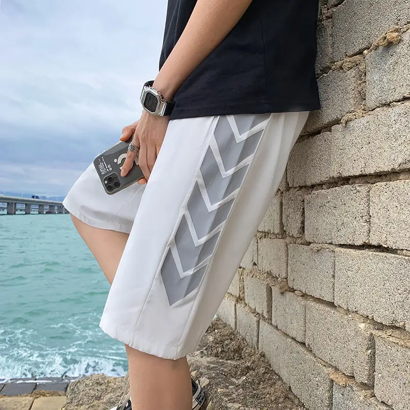 

Trendy Sports Board Sweat Shorts Casual Summer Running Fitness Quick-drying Five-point Pants Loose Straight Beach Pants Fashion