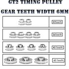 Зубчатый шкив GT2, 1 шт., 30364060 зубьев, отверстие 58 мм, алюминиевые зубья шестерни, ширина 6 мм, для 3D-принтеров Reprap