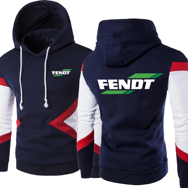 

New Spring Autumn Fendt Logo Fashion Men Pullover Sweatshirts Patchwork Casual Cotton Hoodies Clothing 5 Colors