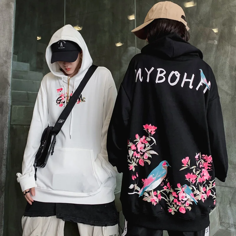 2019 Hip Hop Hoodies Bird Printing Sweatshirt Men Women Headwear Hoody Hiphop Sweatshirts | Мужская одежда