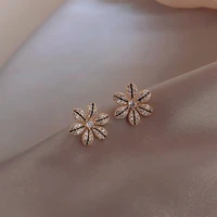 karopel 925 silver high quality simple flower stud earrings 2 color alloy earrings womens wedding jewelry elegant sexy gift