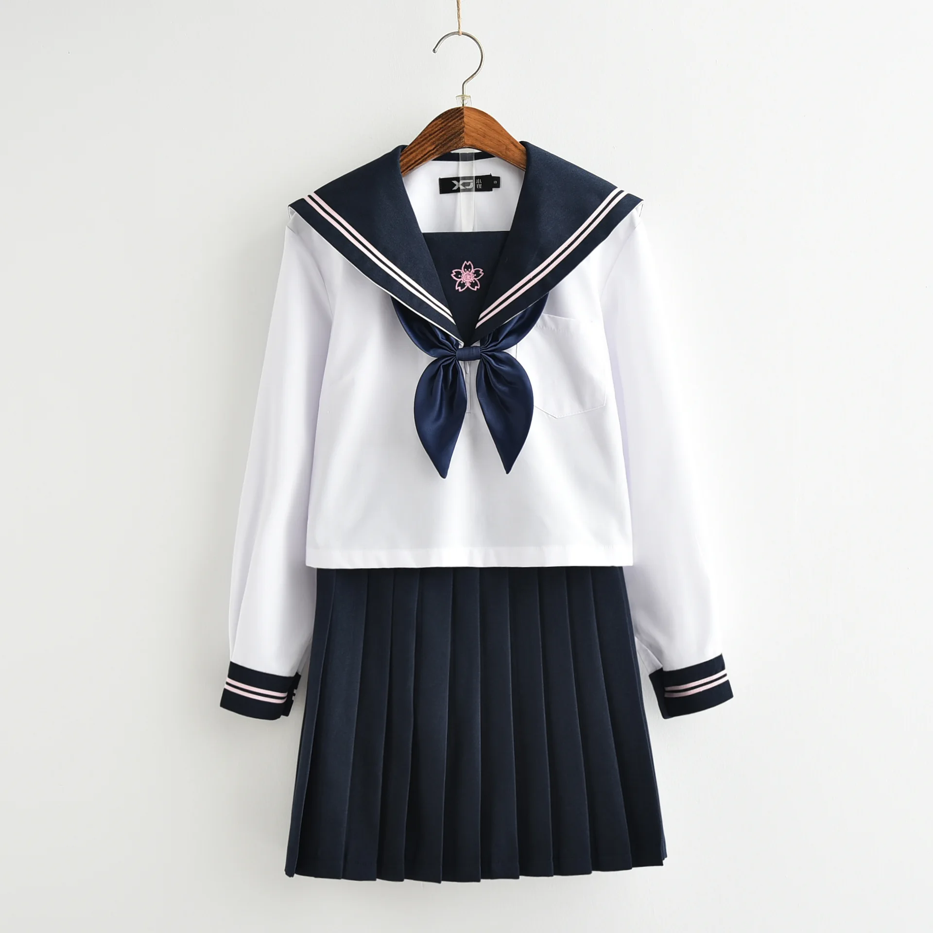 

Long Sleeve Uniform Japanese High School Uniforms for Girls Sailor Pleated Skirt JK Sets Uniformes Estudiantes Saia Colegial