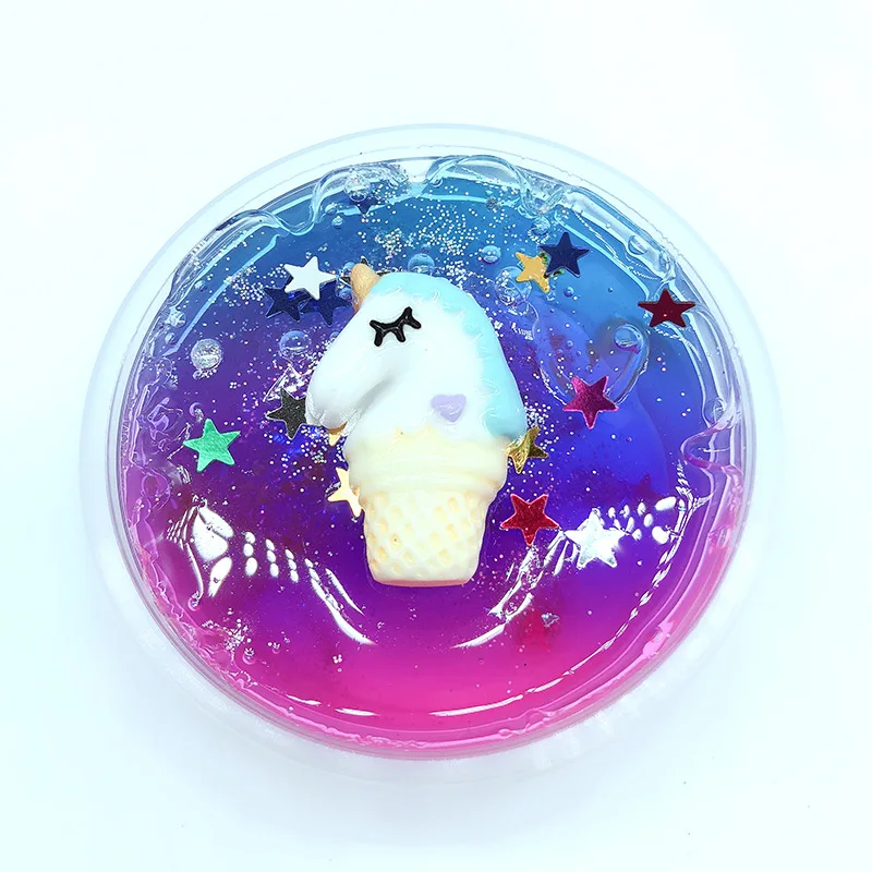 Пластиковый глиняный светильник Unicorn puff Slime 60 мл цветная глина для моделирования