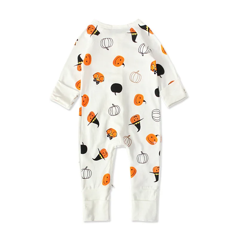 

Children's Underwear One-Piece Romper Autumn Long-Sleeved Halloween Pumpkin Pattern Soft Warm Breathable Comfortable Clothes