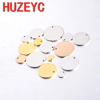 5pcslot 6 30mm stainless steel disc pendant stamping high polish round charm necklace laser engraving marking diy jewelry