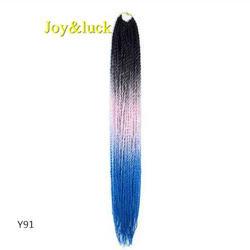 Y91 Joy& luck 24 дюйма Сенегальские закрученные крючком косички 30 прядей синтетические волосы для наращивания плетение волос - Цвет: Y91