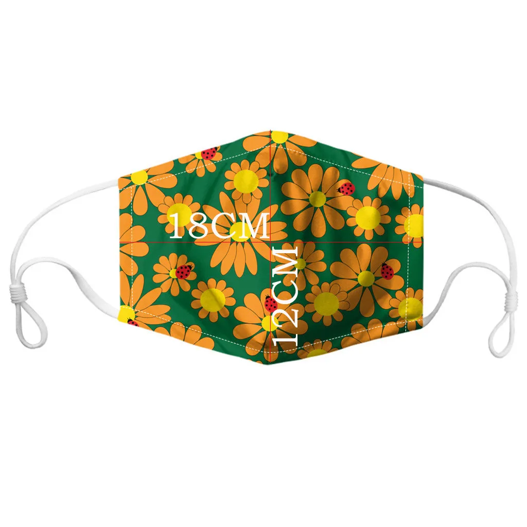 

Universal Dust-Proof Smog-Washable Face Cover Mask For Adults In Europe America Multicolor Floral Print Women Outdoor Masks