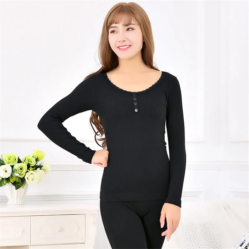 Модное осенне-зимнее новое женское термобелье из чистого хлопка в полоску с