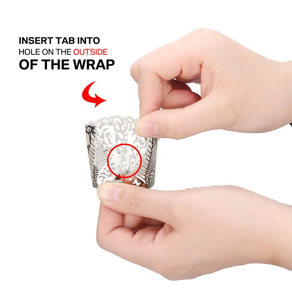 12 шт. бумажные светодиодные абажур с лазерной резкой для свечи листья пустотелый