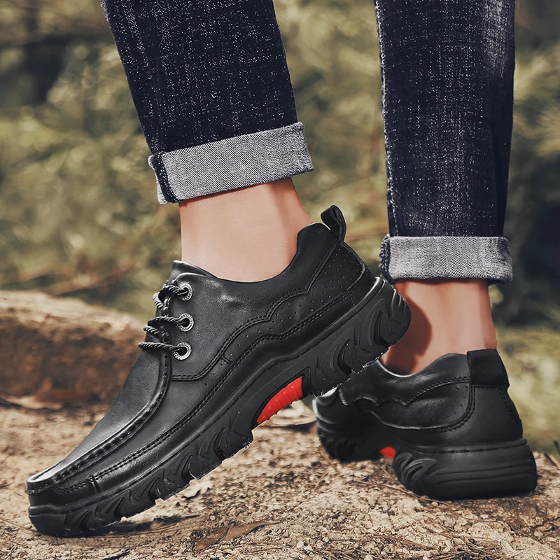 New High Quality Business Men's Shoes 100% Genuine Leather Casual Fashion Work Cow Loafers Plus Size 38-48 | Обувь