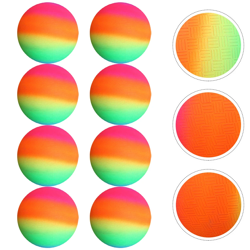 

8pcs Great Good Nice Rainbow Color Balls Rainbow Sports Balls Bounce Play Balls for Playground Home Family Children