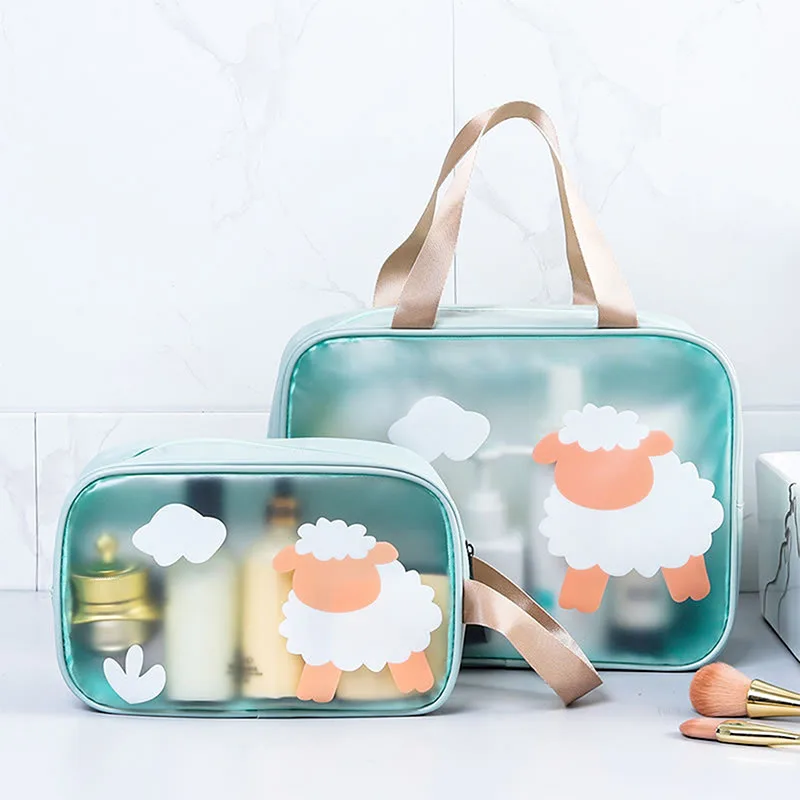 

New Women Cute Waterproof Transparent Travel Cosmetic Bag Makeup Case Bath Make Up Organizer Toiletry Wash Swim Storage Pouch