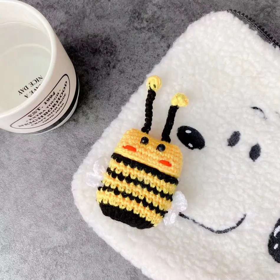 887EA 3D Cute Earphone Case for Airpods Case Cartoon Knitted plush Cover for Apple Airpods 2 Case Bear Teddy Dog Rabbit Earpods Case - Цвет: 887EA