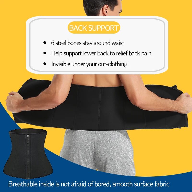 Неопрен талии тренажер корсет фитнес пояс для мужчин потеря веса живота контроль