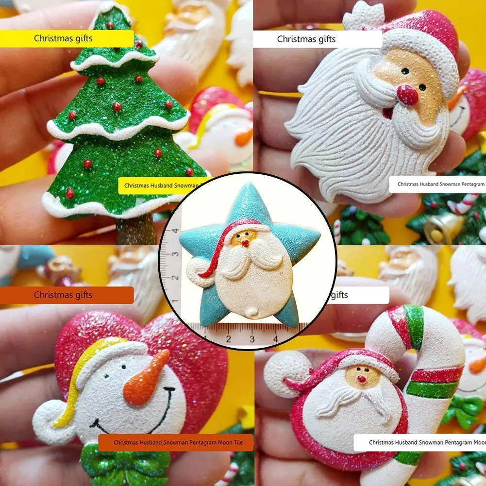 

1PCS Resin Cute Cartoon Fridge Magnetic Sticker Kawaii Penguin Magnet Snowman Sant Refrigerator Leaves Christmas Glove Bell S0X4