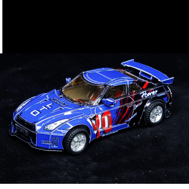 Металлический 3D-Пазл Железная Звезда гоночный автомобиль 1:28 красный GTR 1:43 синий