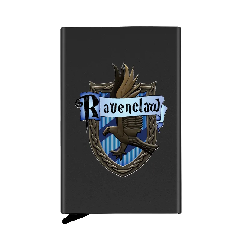 

High Quality Metal Men Women Credit Card Holder Classic Ravenclaw Symbol Printing Travel ID Cardholder Case Rfid Wallet