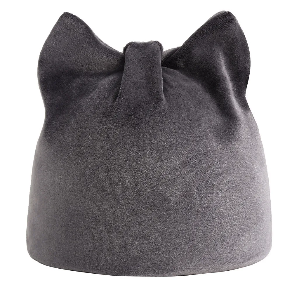 Модная женская осенняя и зимняя шапка бини русские шапки Теплые кошачьи зимне