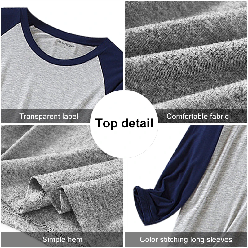 

Jodimitty Plus Size Men's Pajamas Homewear Autumn Cotton Pajamas Set With Pants Male Sleepwear Long Sleeve Cotton Home Clothes