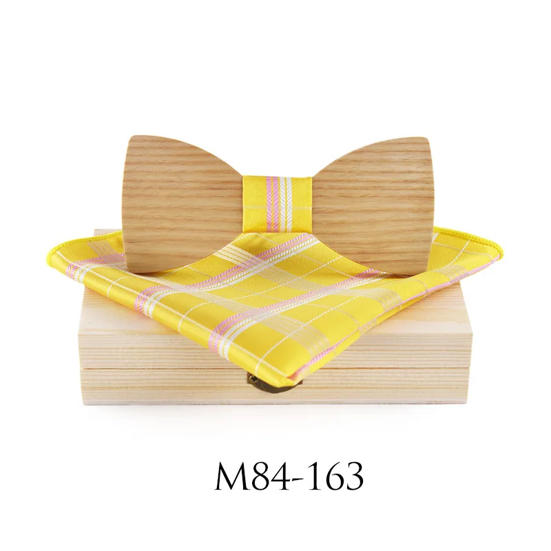 

2018 new men's and women's Wooden Bow Tie Set Wedding scarf gift box set with wooden box