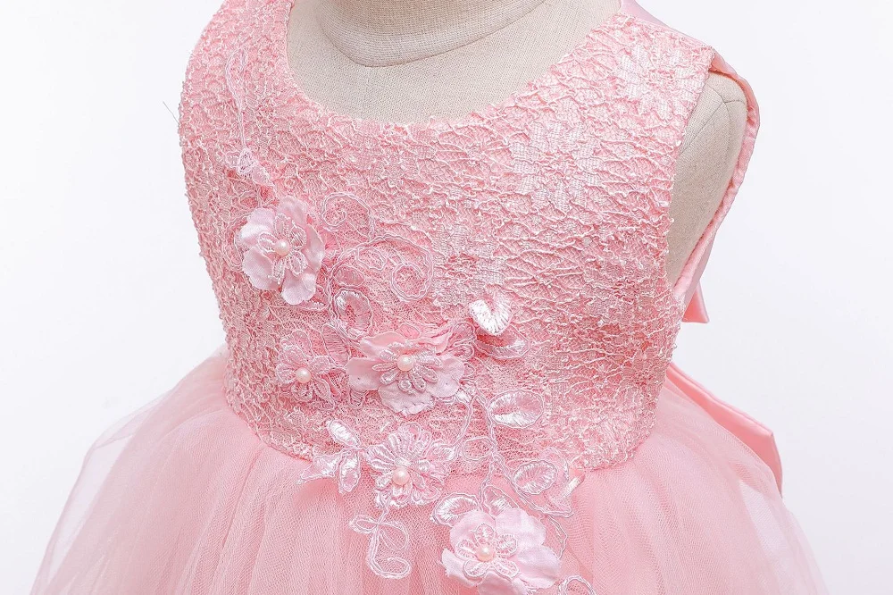 Кружевное платье для девочек 3 24 месяцев элегантное с вышивкой крещения свадьбы