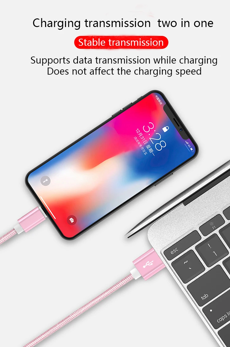 Кабель Micro USB Oincase de datos de carga rapida нейлоновая оплетка 1 м 2 м 3 м USB кабель для iPhone 11 7 6 S Plus X XR MRX