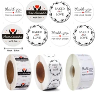500pcs stickers 1 inch round thank you for your order stickers seal labels gift package decoration