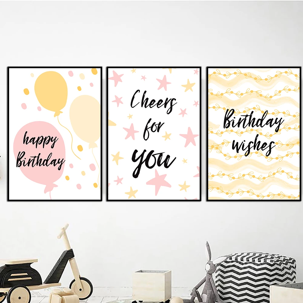 

Cheers For You Kids Modern Room Wall Art Set Of 3 Print Oil Painting No Frame Pictures