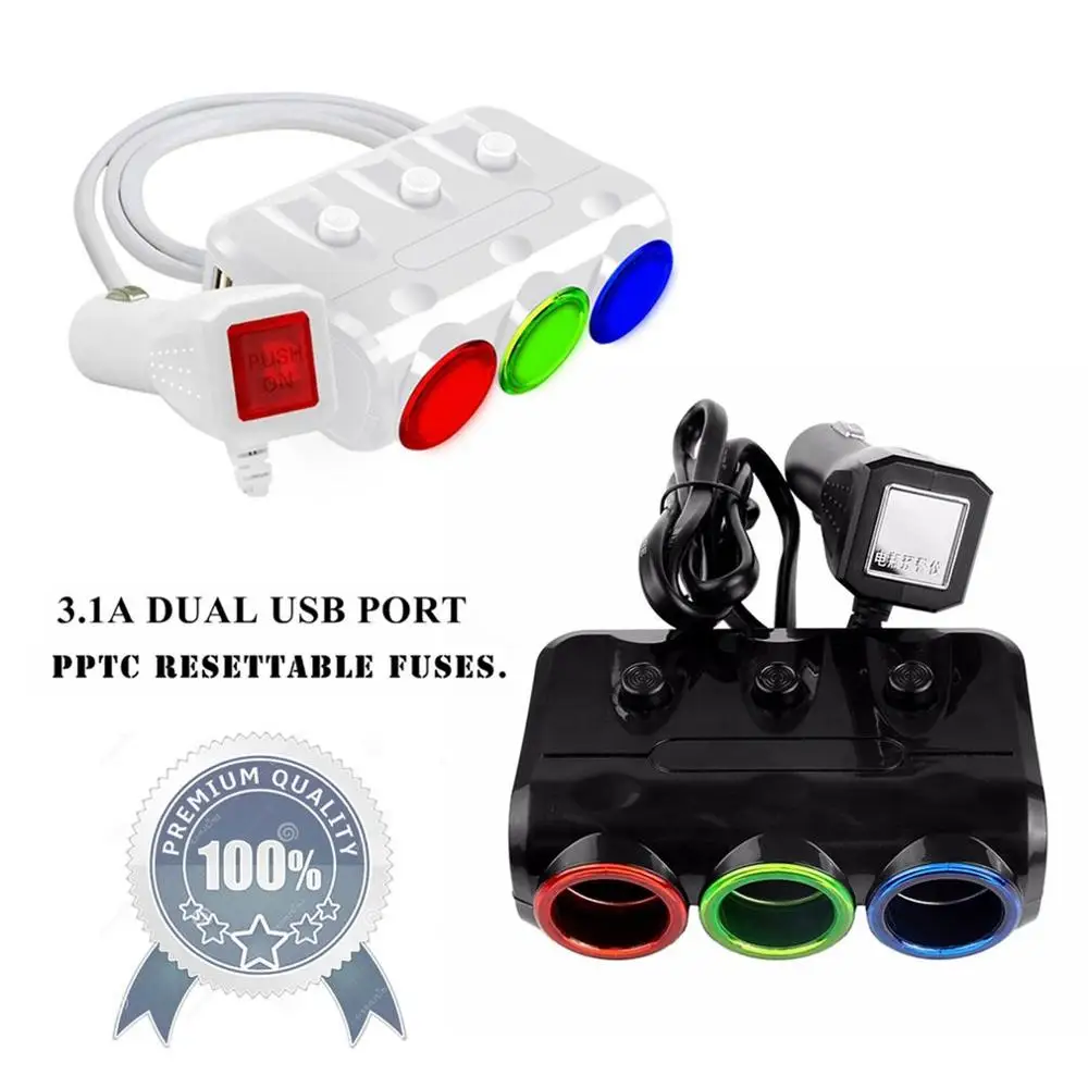 12 24 в профессиональный автомобильный прикуриватель с 3 розетками цифровой ЖК