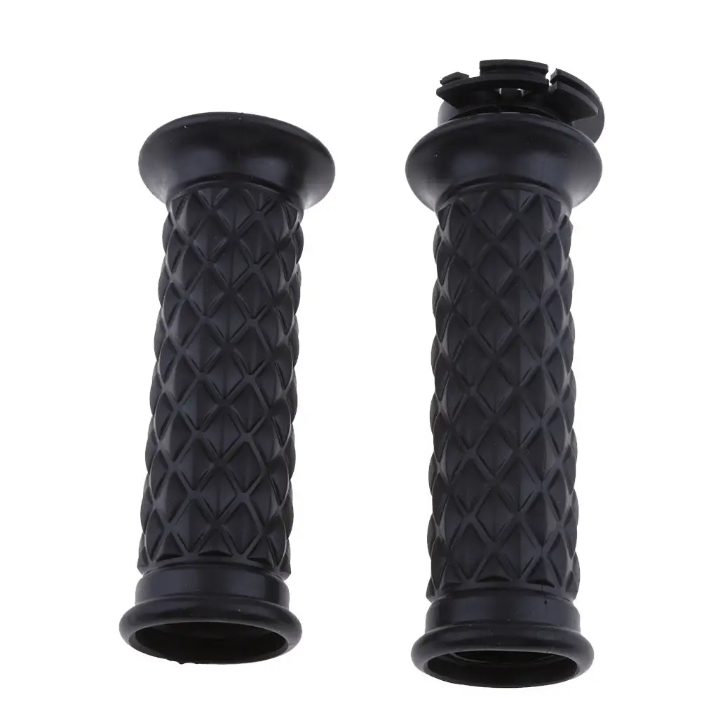 

Vintage Cafe Racer Motorbike Rubber Handlebar Grips 7/8'' 22mm Diamand Custom Black