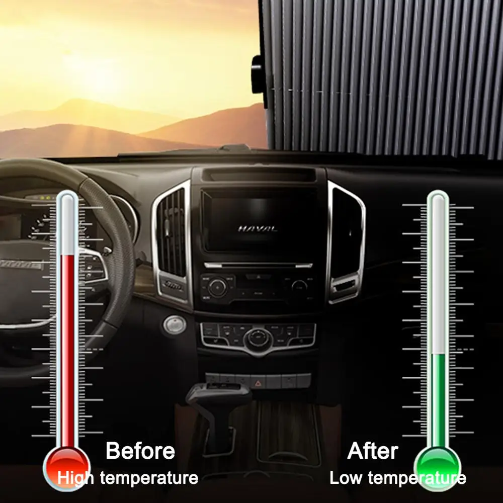 46-65CM Retractable SUV Truck Car Front Windshield Sunshade Rear Window Parasol UV Protection Curtain |