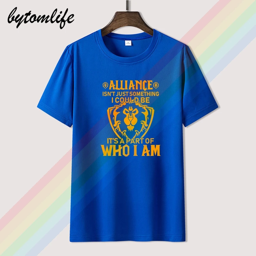

2021 Hot Men Shirt ALLIANCE IT'S A PART OF WHO I AM WORLD OF WARCRAFT SHIRTS Casual Short Sleeve Top O Neck Cotton Tees Tops