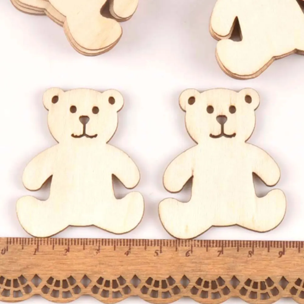 12 или 50 штук маленького медвежонка деревянный DIY альбом для вырезок рукоделия