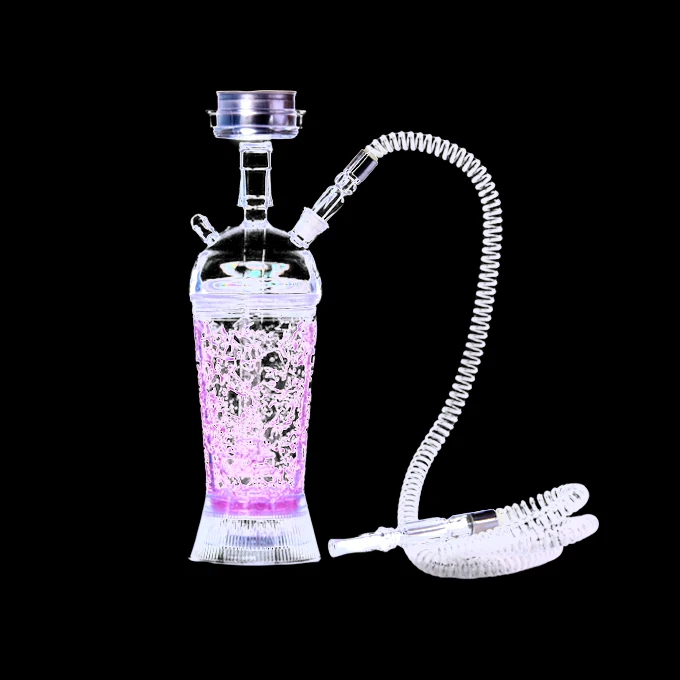purple Акриловая кальяна чашка для кальяна набор с светодиодный свет трубка для кальяна Кальян Аксессуары Кальян наргиле аксессуары Форма стеклянный кальян - Цвет: purple