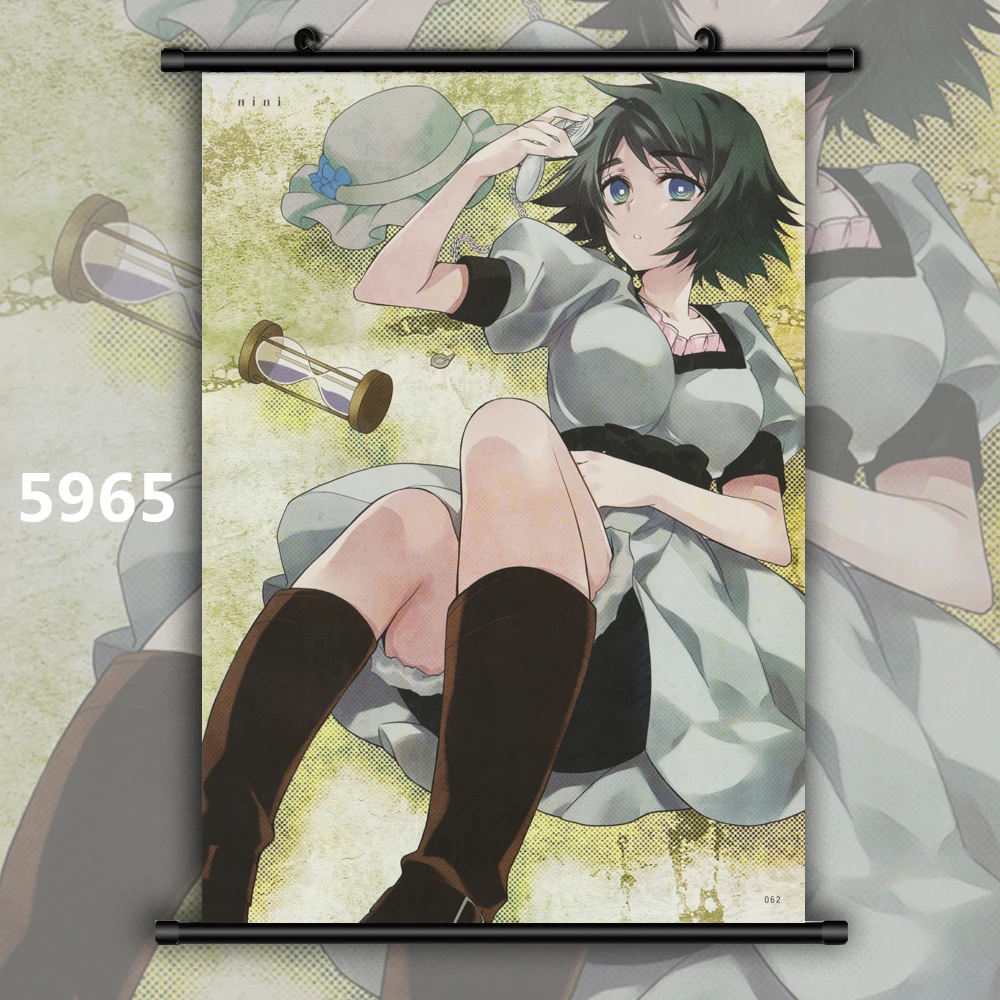 WTQ Steins Gate Makise Kurisu Christina Shiina Mayuri Retro Canvas Painting Anime Posters Wall Decor Art Picture Home on - Картина на холсте "Ретро" с изображением аниме "WTQ Steins Gate Makise Kurisu Christina Shiina Mayuri" для декор